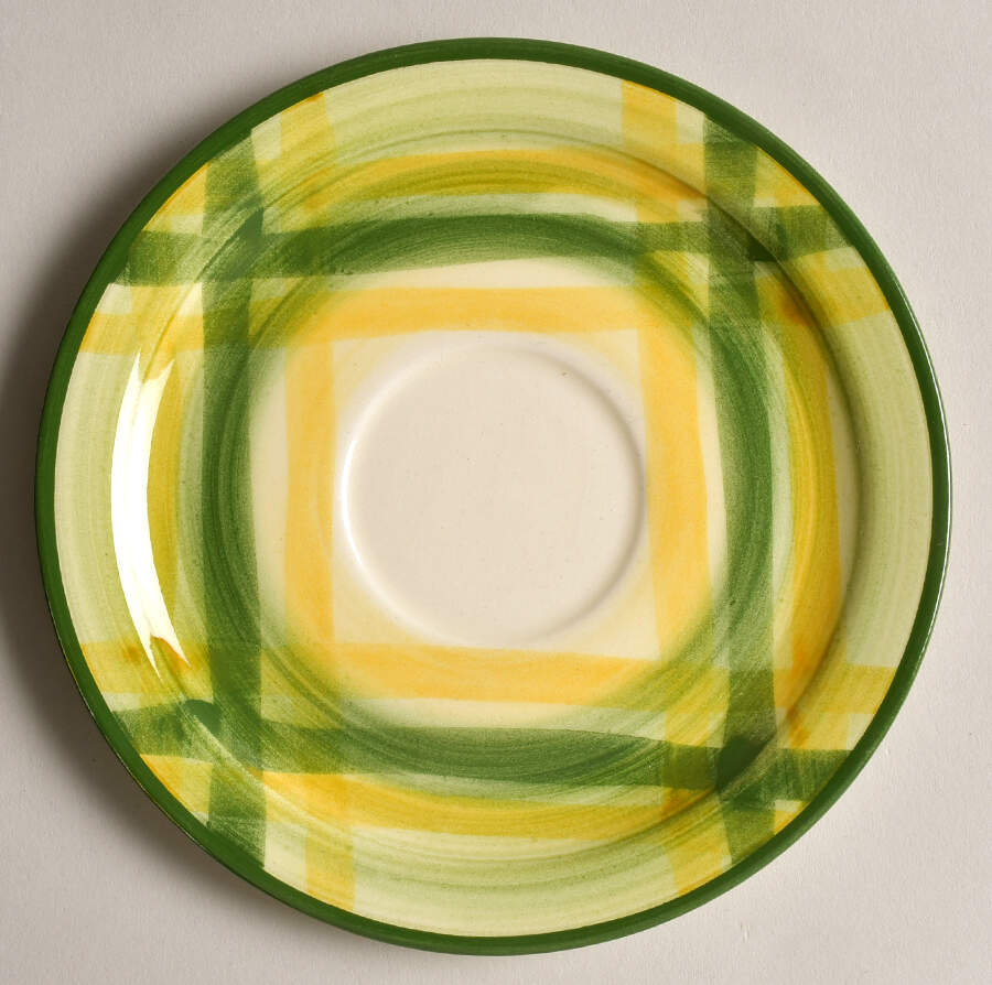 Gingham Green Saucer by Metlox - Poppytrail - Vernon-1