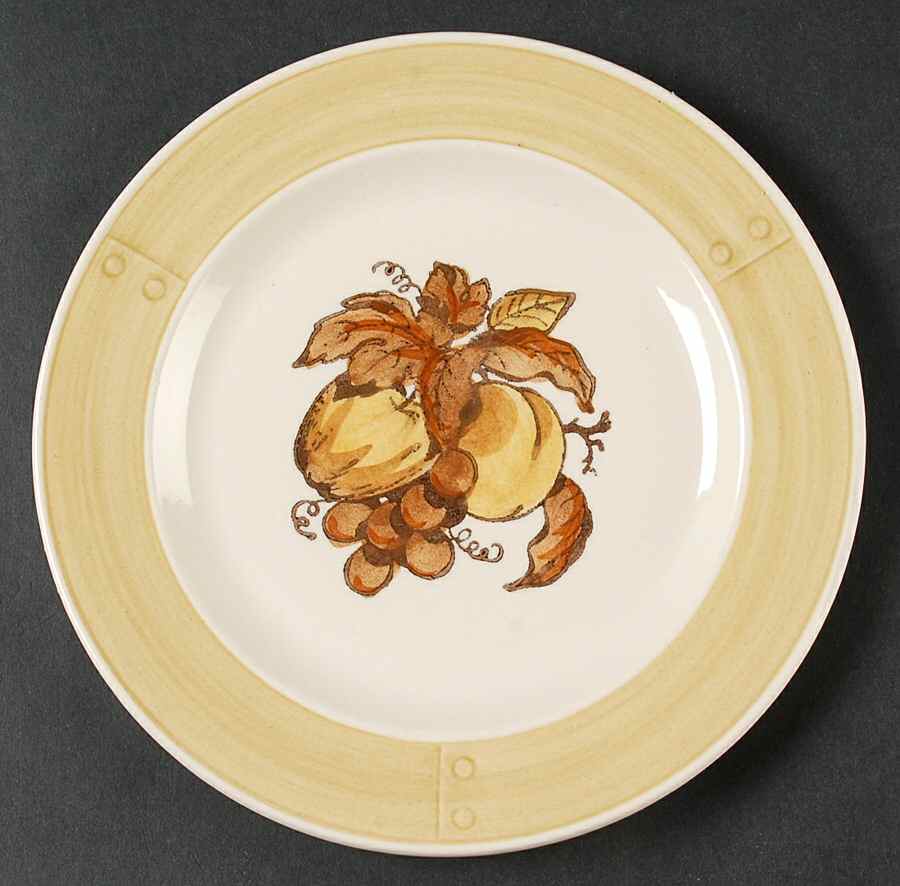 Golden Fruit Salad Plate by Metlox - Poppytrail - Vernon-1