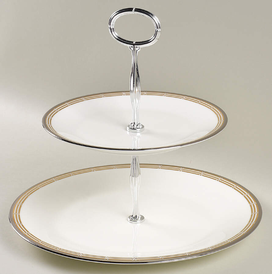 Accent Gold 6 5/8"-10"  2 Tiered Serving Tray (Dp, Sp) HC by Mikasa-1