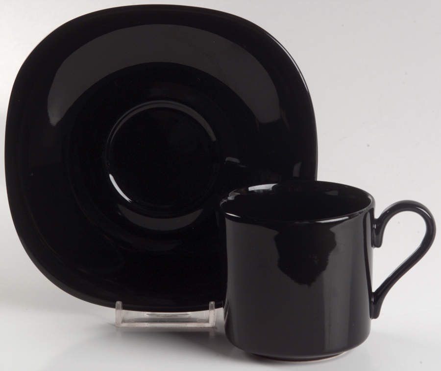Basic Black Flat Cup & Saucer Set by Mikasa-1