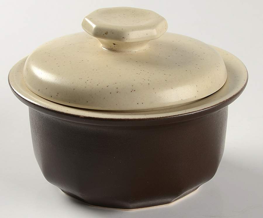 Bark Brown Round Covered Butter by Mikasa-1