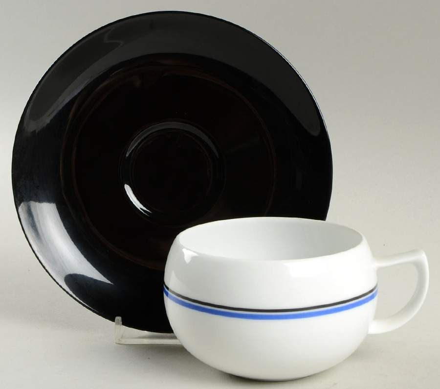 Beauchamp Blue Flat Cup & Saucer Set by Mikasa-1