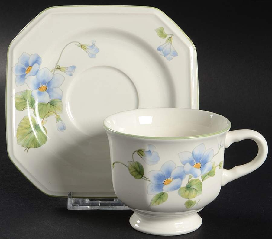 Blue Bell Footed Cup & Saucer Set by Mikasa-1