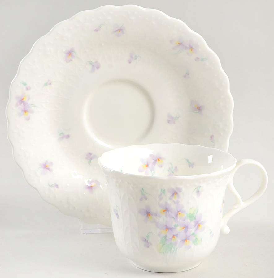 Blue Violets Flat Cup & Saucer Set by Mikasa-1