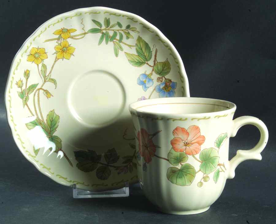Botanical Bouquet Flat Cup & Saucer Set by Mikasa-1