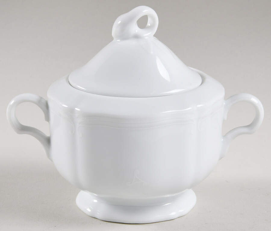 Bridal Veil White Sugar Bowl & Lid by Mikasa-1