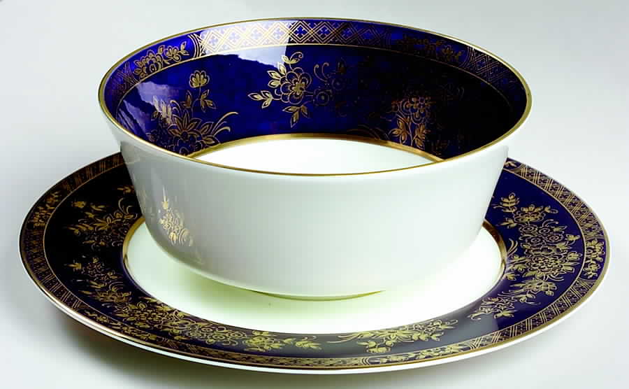 Buckingham Cobalt Blue Gravy Boat with Attached Underplate by Mikasa-1