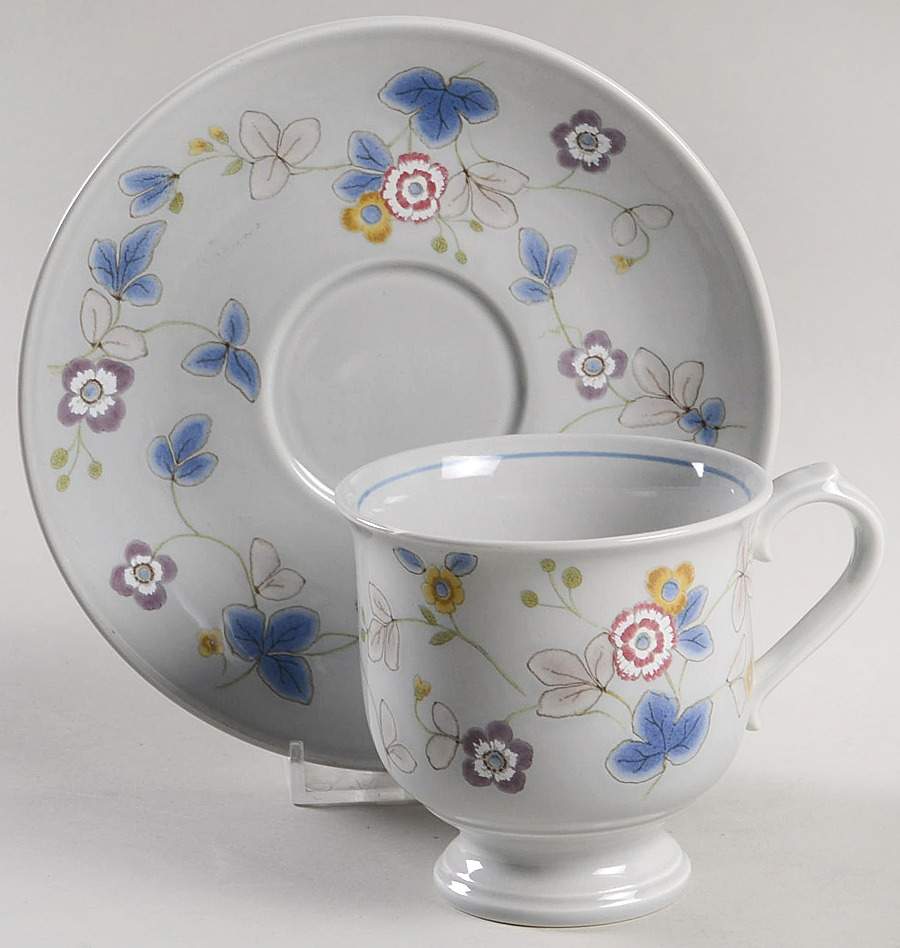 Castle Hill Footed Cup & Saucer Set by Mikasa-1