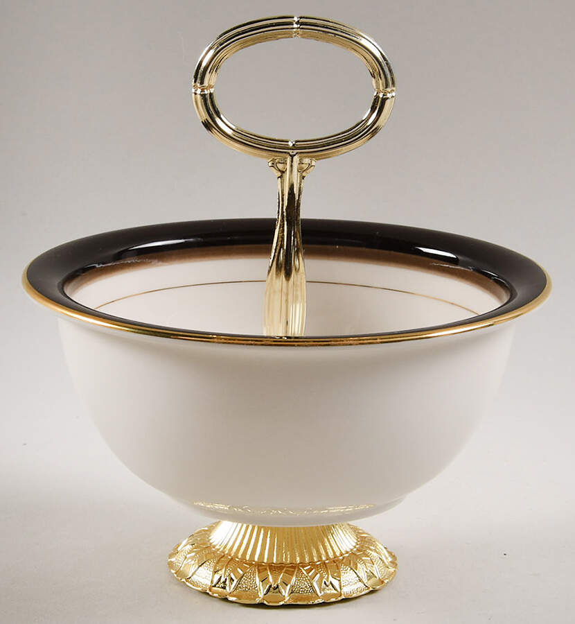 Cappuccino 6"-7" Handled Footed Nut Dish HC by Mikasa-1