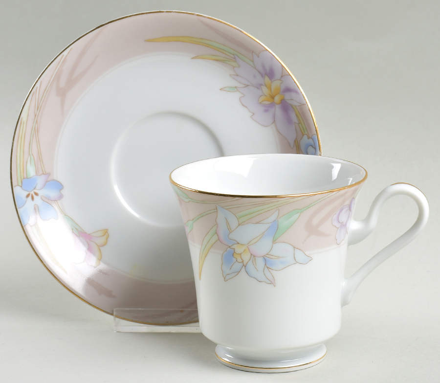 Charisma Beige Footed Cup & Saucer Set by Mikasa-1