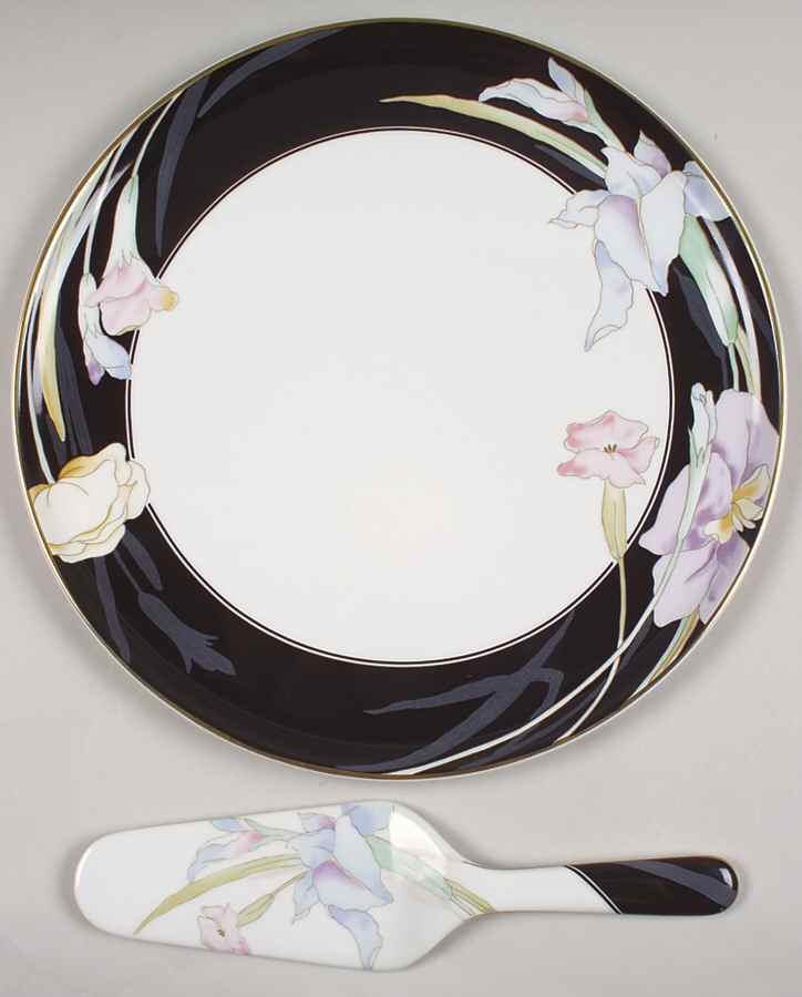 Charisma Black Cake Plate & Server Set (Boxed) by Mikasa-1