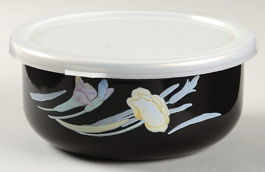 Charisma Black Bowl-Metal 5 3/4 W/Plastic Lid by Mikasa-1