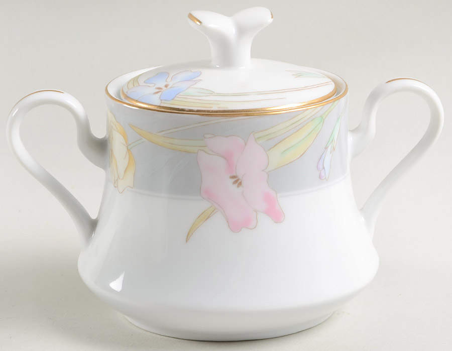 Charisma Gray Sugar Bowl & Lid by Mikasa-1