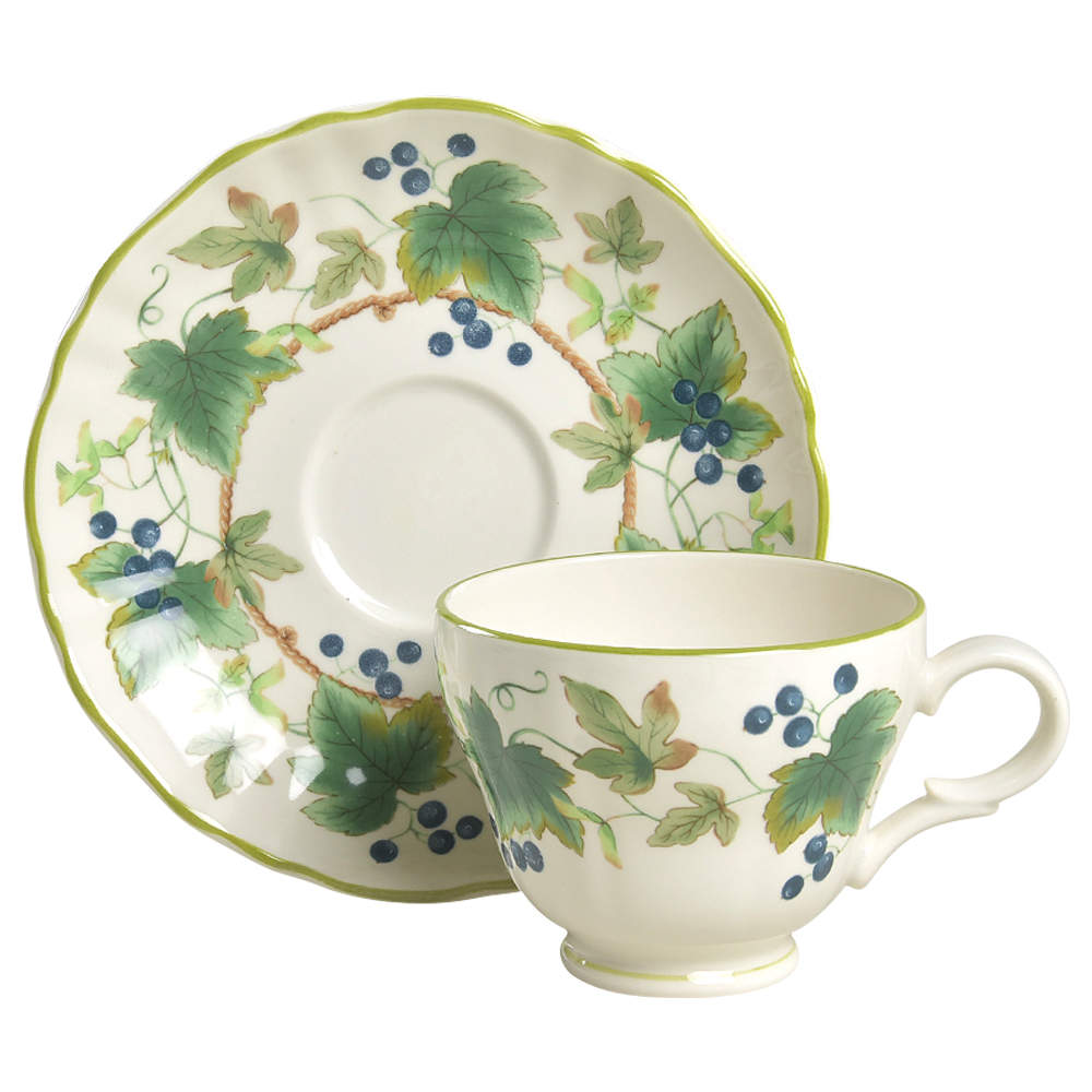 Chelsea Vine Footed Cup & Saucer Set by Mikasa-1