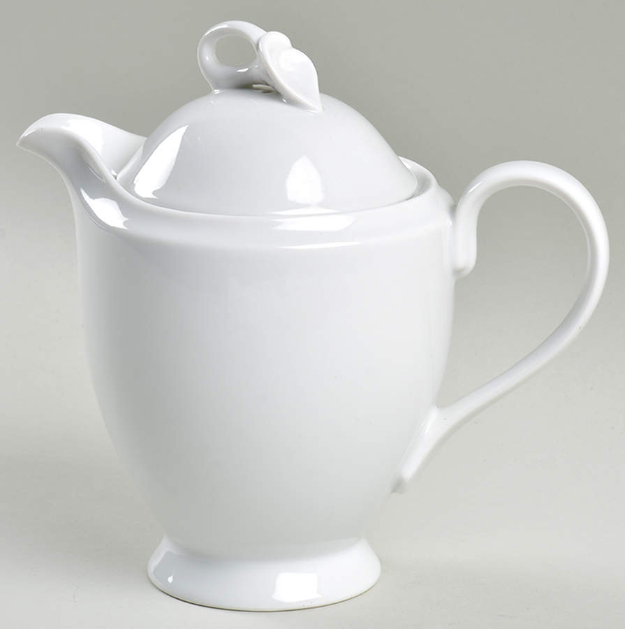 Classic Flair White Individual Coffee Pot & Lid by Mikasa-1