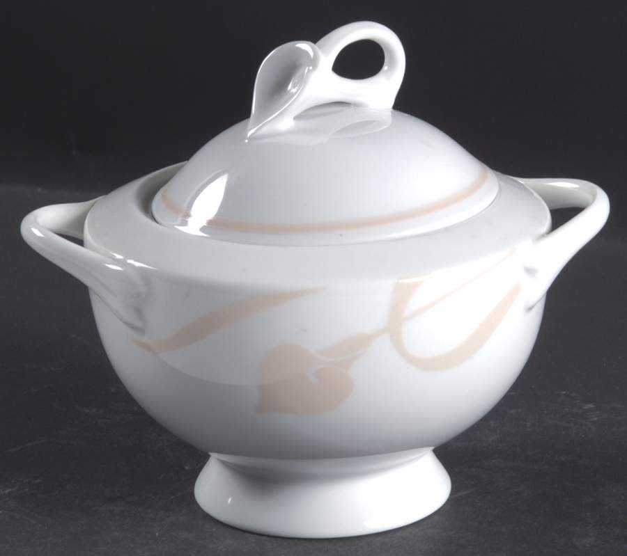 Classic Flair Peach Sugar Bowl & Lid by Mikasa-1