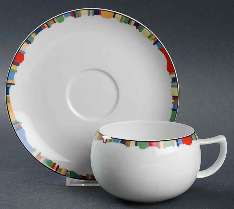 Color Crest Flat Cup & Saucer Set by Mikasa-1