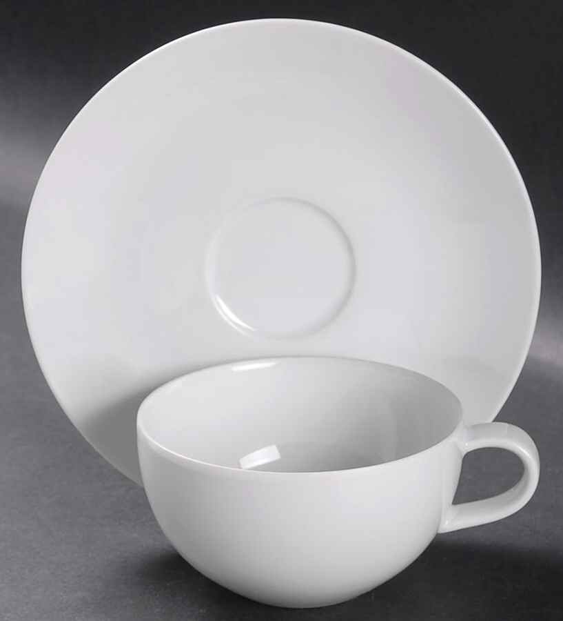 Copenhagen White Flat Cup & Saucer Set by Mikasa-1