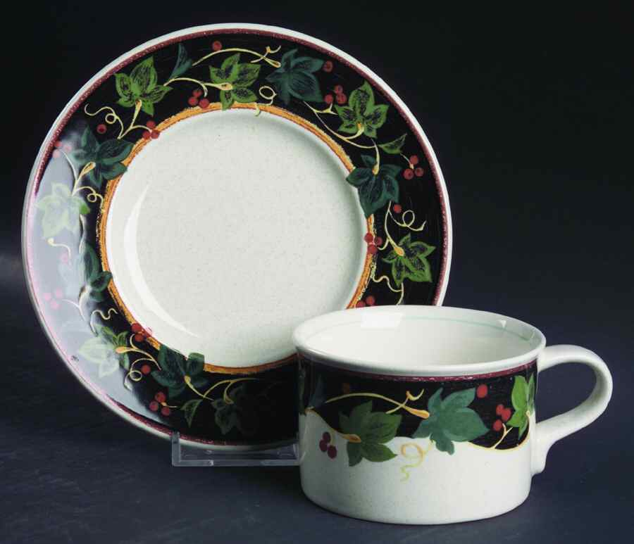 Country Row Flat Cup & Saucer Set by Mikasa-1