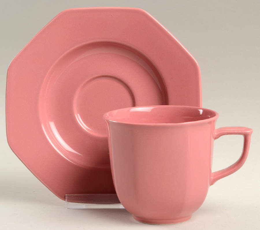 Color Spectrum Rose Blush Flat Cup & Saucer Set by Mikasa-1