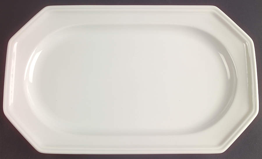 Continental White 14" Oval Serving Platter by Mikasa-1