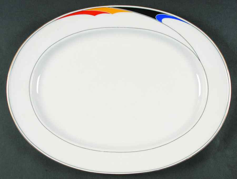 Color Waves 14" Oval Serving Platter by Mikasa-1