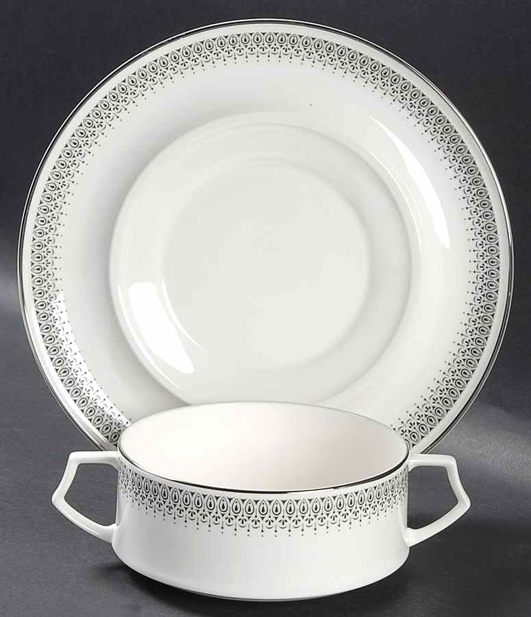 Cumberland Flat Cream Soup Bowl & Saucer Set by Mikasa-1