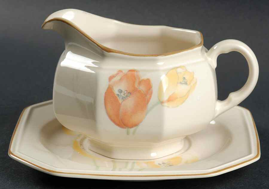 Dutch Garden Gravy Boat & Underplate by Mikasa-1