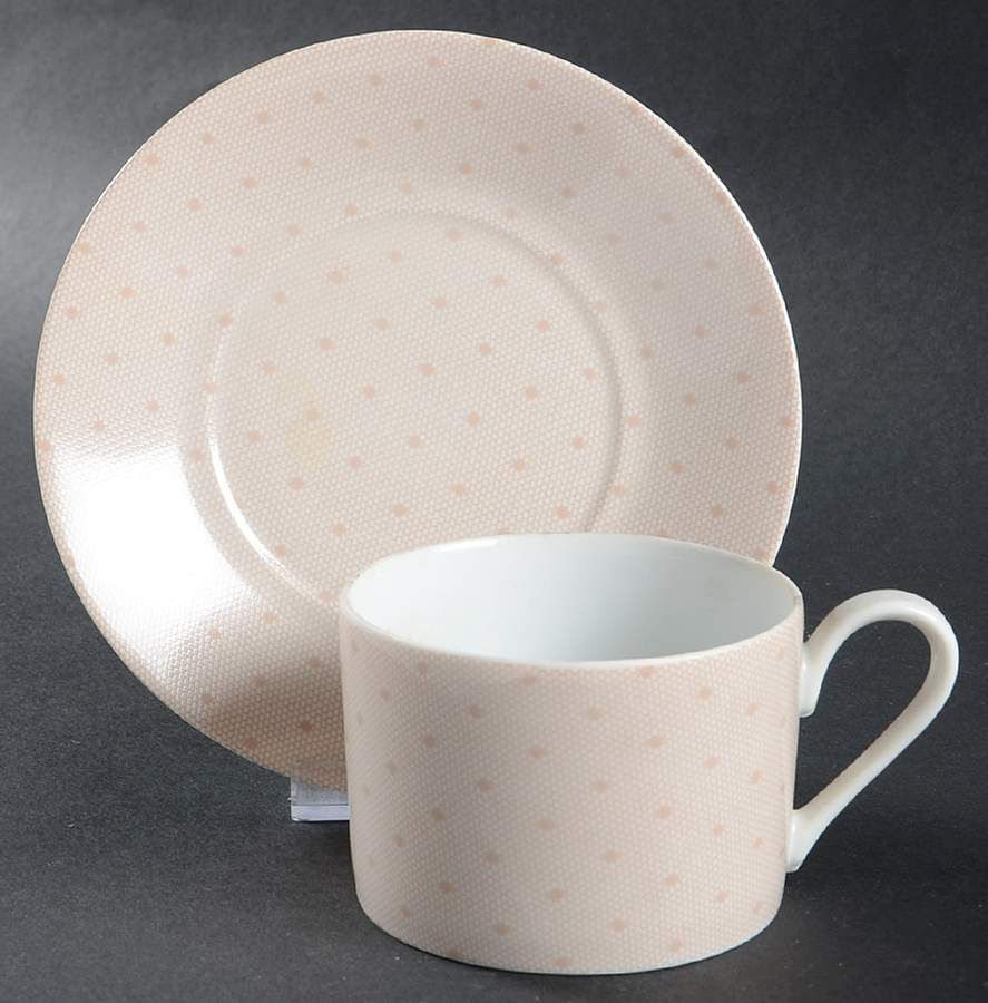 Evening Lace Beige Flat Cup & Saucer Set by Mikasa-1