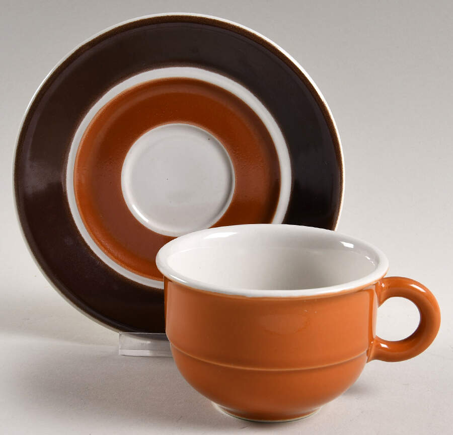 Fifty Fifty Terra Cotta Flat Cup & Saucer Set by Mikasa-1