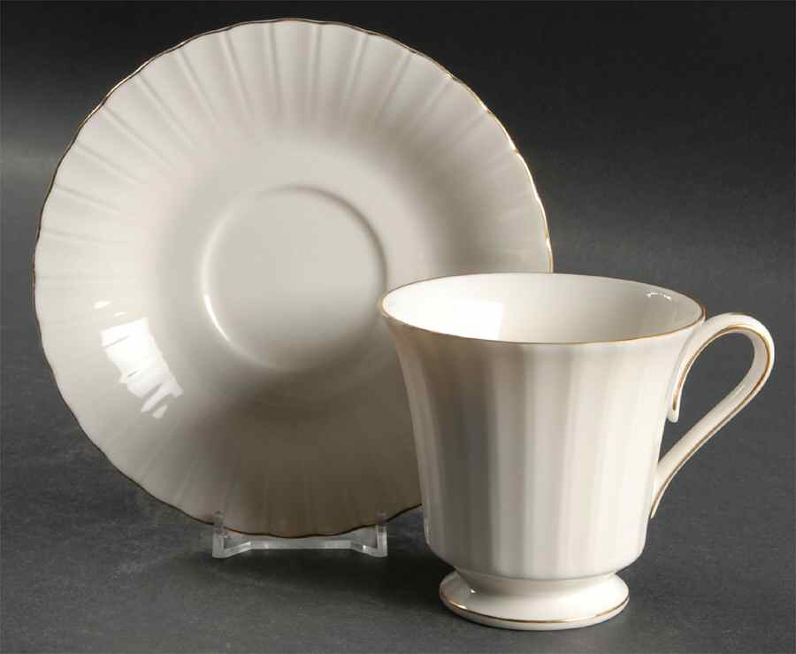 Fluted Gold Footed Cup & Saucer Set by Mikasa-1