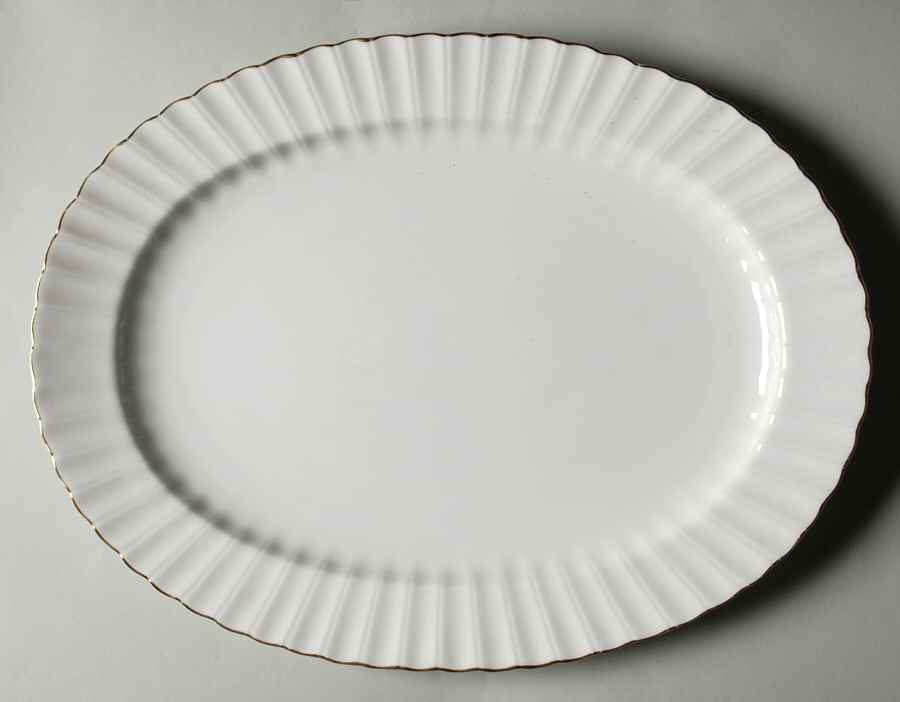Fluted Gold 14" Oval Serving Platter by Mikasa-1