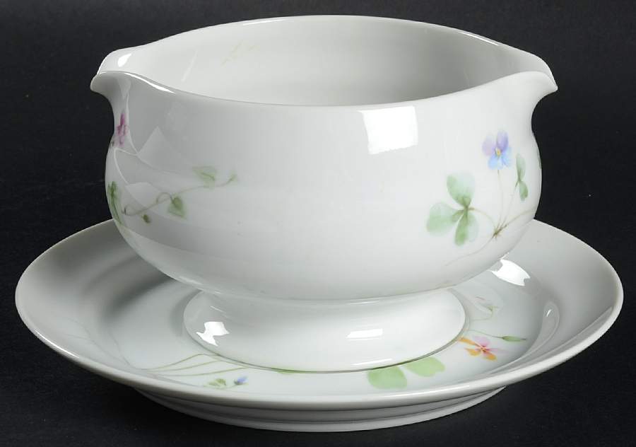 Flower of The Month Gravy Boat & Underplate by Mikasa-1