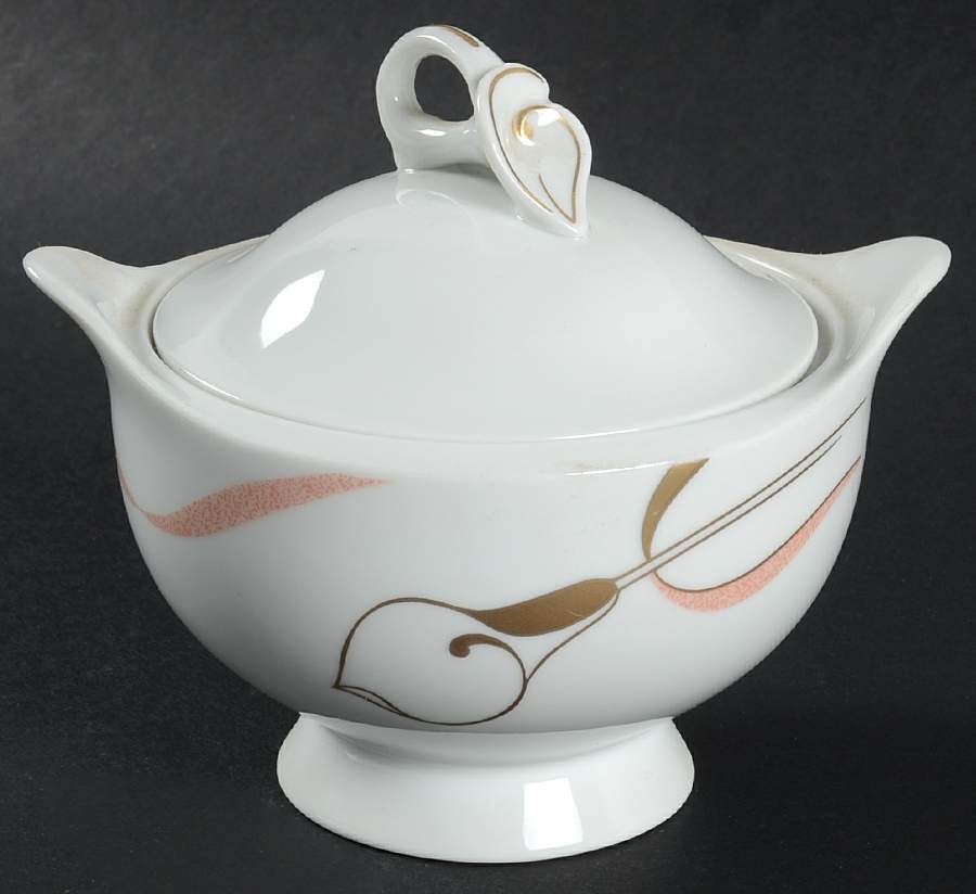 French Lily Rose Sugar Bowl & Lid by Mikasa-1