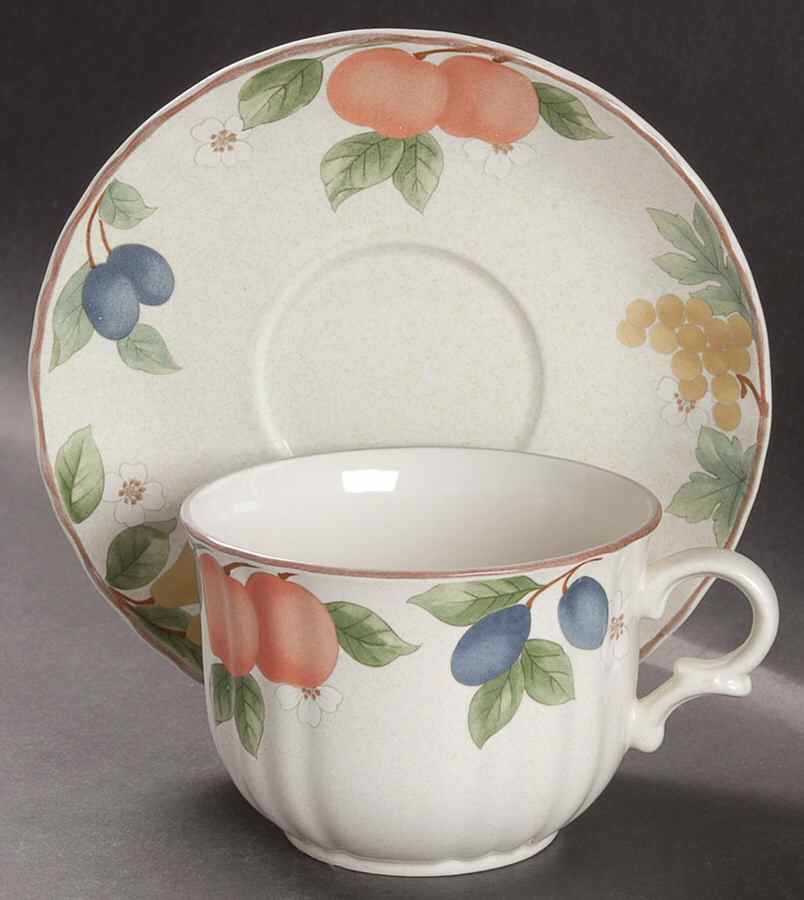 Fruit Panorama Jumbo Cup & Saucer Set by Mikasa-1
