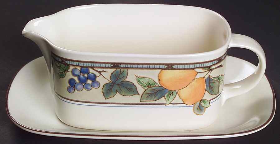 Garden Harvest Gravy Boat & Underplate (Relish/Butter) by Mikasa-1
