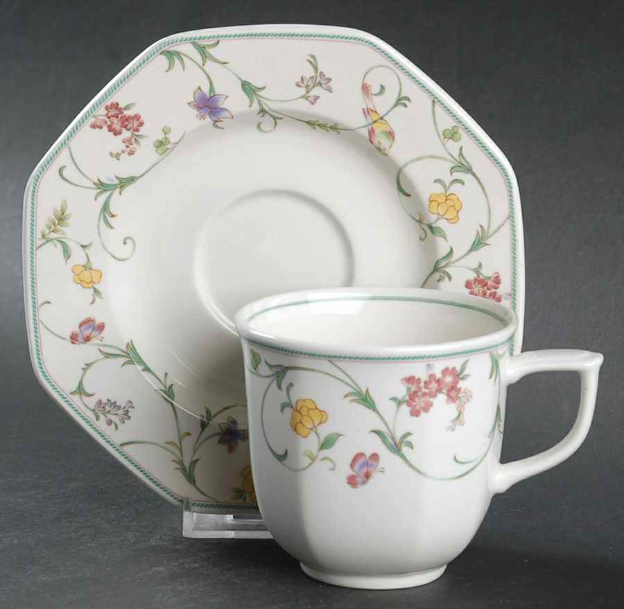 Gardinella Flat Cup & Saucer Set by Mikasa-1