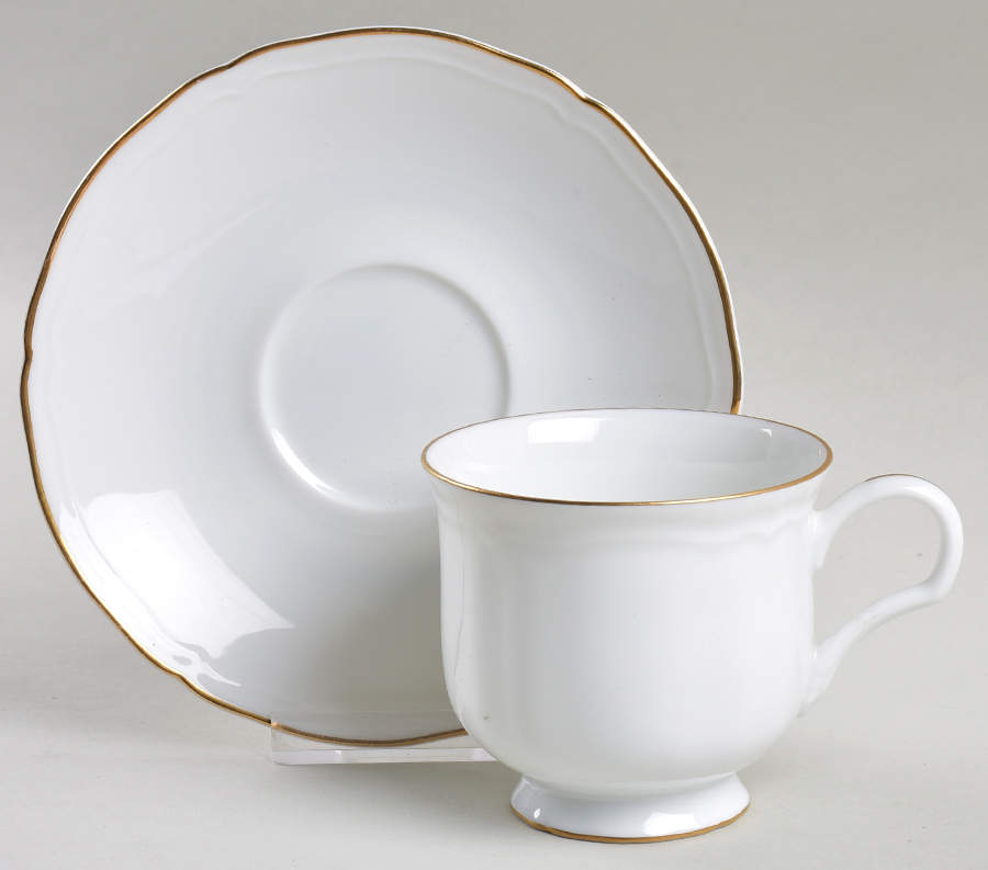 Gold Coin Footed Cup & Saucer Set by Mikasa-1