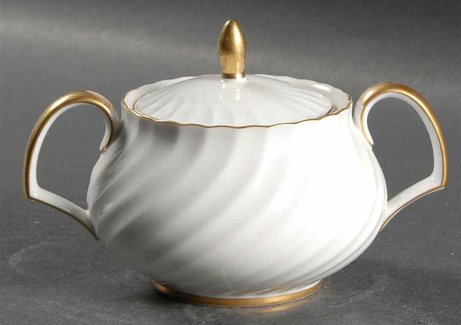 Golden Swirl Sugar Bowl & Lid by Mikasa-1