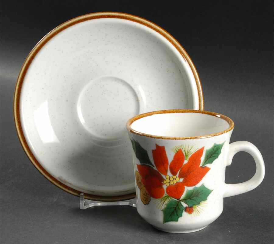 Happy Holidays Flat Cup & Saucer Set by Mikasa-1