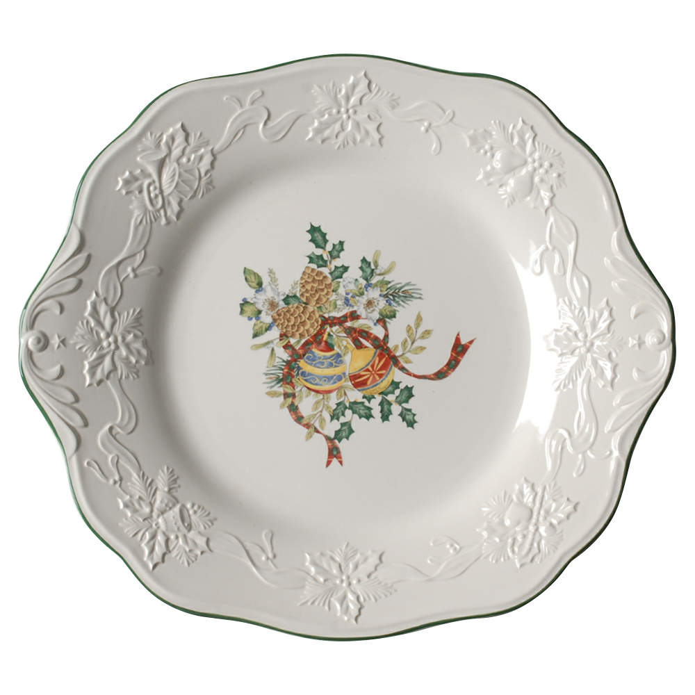 Holiday Season Square Handled Cake Plate by Mikasa-1