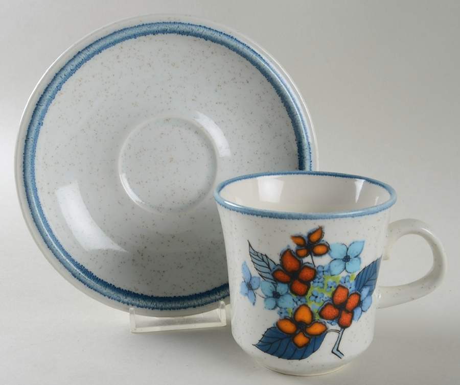 Hydrangea Flat Cup & Saucer Set by Mikasa-1