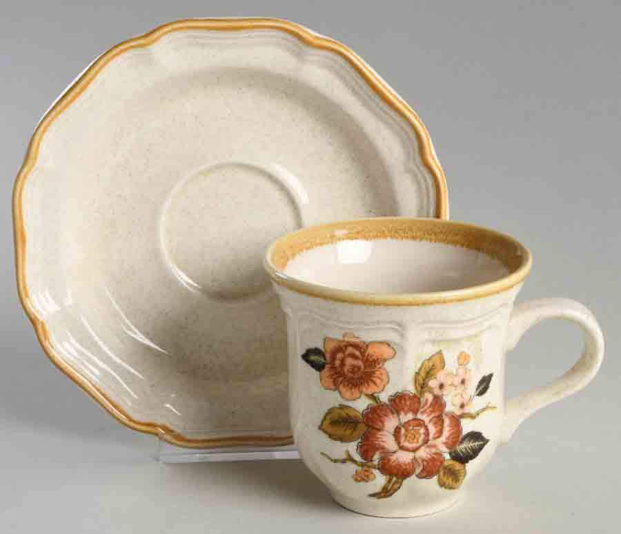Imperial Garden Flat Cup & Saucer Set by Mikasa-1