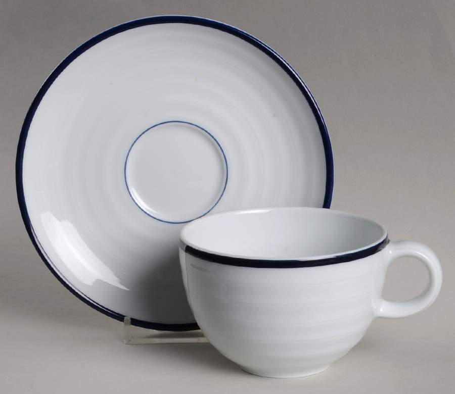 Indigo Circle Flat Cup & Saucer Set by Mikasa-1