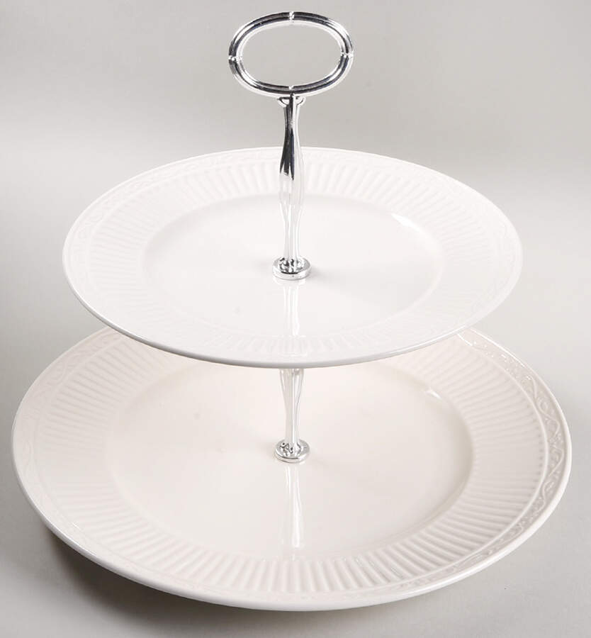 Italian Countryside (Stoneware) 6 5/8"-10"  2 Tiered Serving Tray (Dp, Sp) HC by Mikasa-1