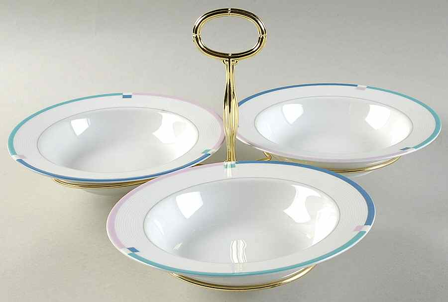 Jet Set 7" x 12" 3-Part Relish & Metal Stand (FR) HC by Mikasa-1