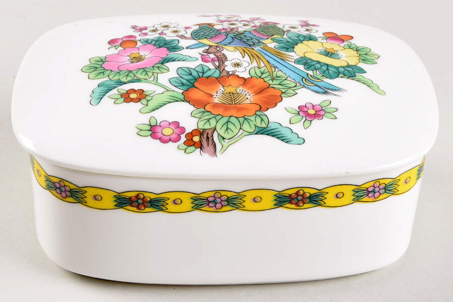 Kutani Bird Trinket Box & Lid by Mikasa-1