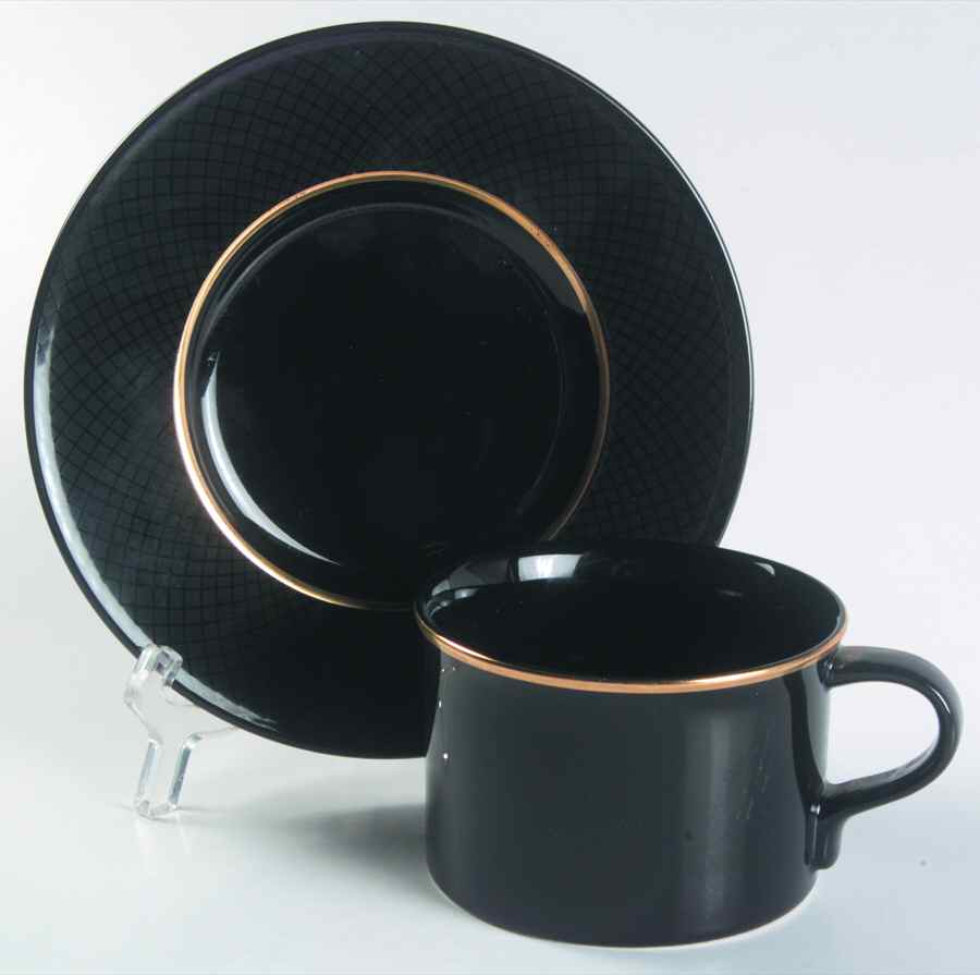 Matrix Black Flat Cup & Saucer Set by Mikasa-1