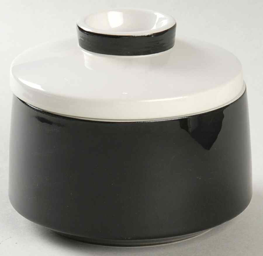 Mediterrania Black Sugar Bowl & Lid by Mikasa-1
