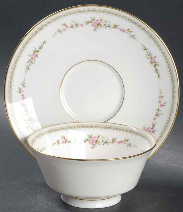 Millbrooke Footed Cream Soup Bowl & Saucer Set by Mikasa-1